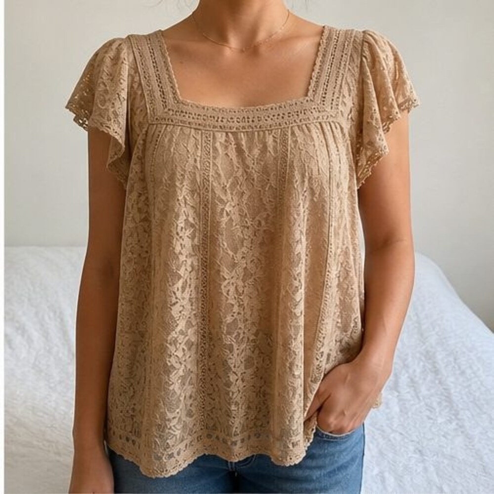 Camel Tunic Blouse - Picture 2 of 6